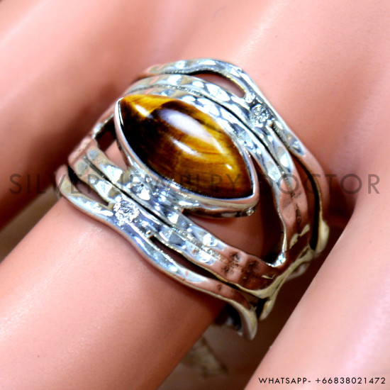 Tiger Eye 925 Sterling Silver Ring (SJWR-2633) Tiger Eye 925 Sterling Silver Ring (SJWR-2633)