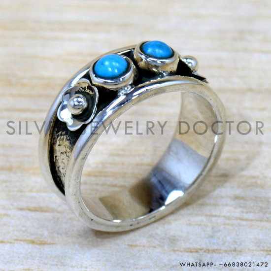 Turquoise 925 Sterling Silver Ring (SJWR-2640) Turquoise 925 Sterling Silver Ring (SJWR-2640)