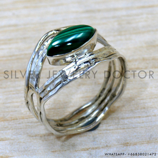 Malachite 925 Sterling Silver Ring (SJWR-2642) Malachite 925 Sterling Silver Ring (SJWR-2642)