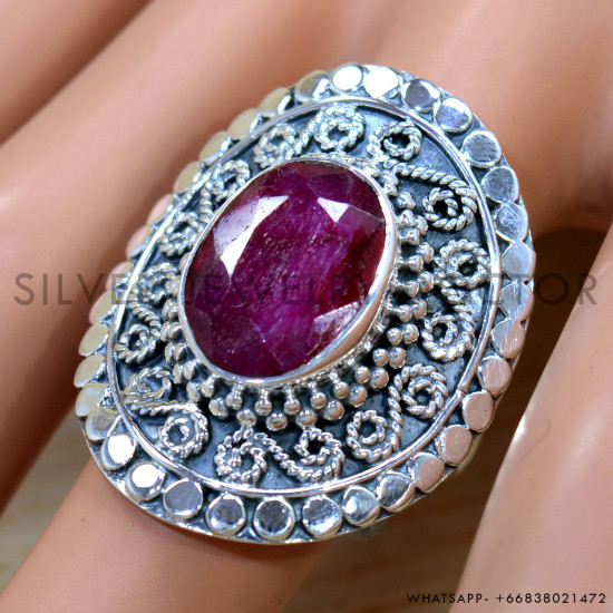 Ruby 925 Sterling Silver Ring (SJWR-2643) Ruby 925 Sterling Silver Ring (SJWR-2643)