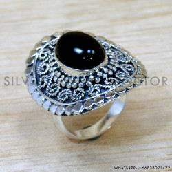 Black Onyx 925 Sterling Silver Ring (SJWR-2647)