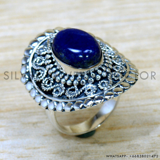 Lapis Lazuli 925 Sterling Silver Ring (SJWR-2648) Lapis Lazuli 925 Sterling Silver Ring (SJWR-2648)