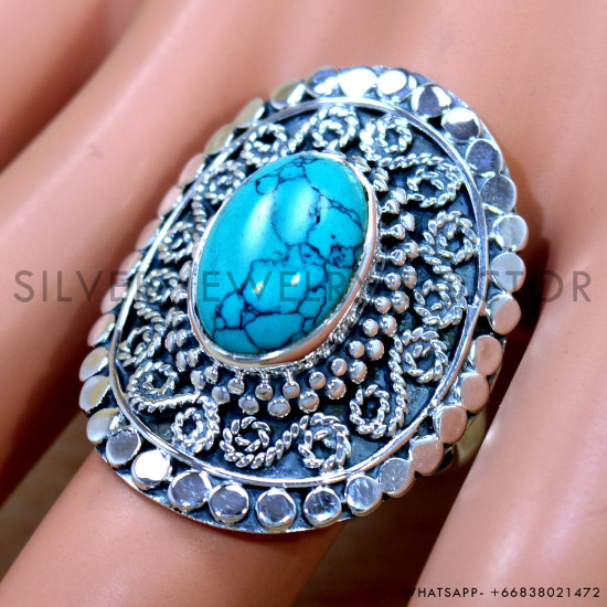 Turquoise 925 Sterling Silver Ring (SJWR-2649) Turquoise 925 Sterling Silver Ring (SJWR-2649)