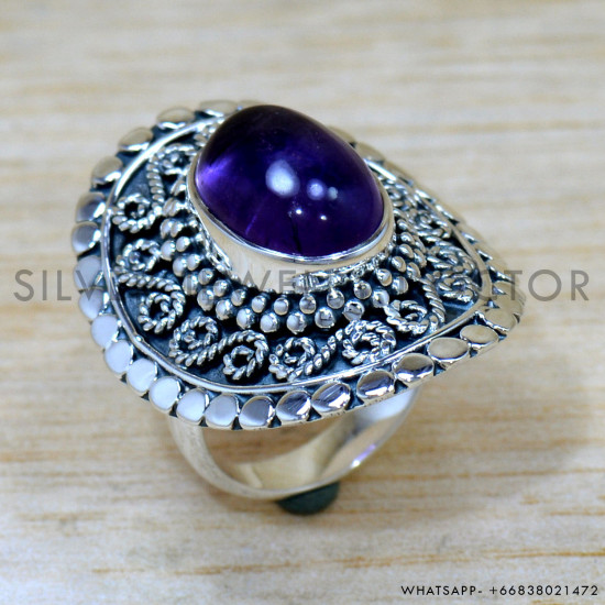 Amethyst 925 Sterling Silver Ring (SJWR-2650) Amethyst 925 Sterling Silver Ring (SJWR-2650)