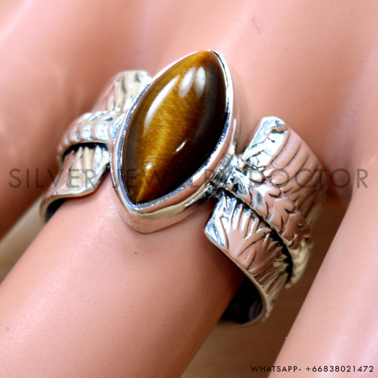 Tiger Eye 925 Sterling Silver Ring (SJWR-2651) Tiger Eye 925 Sterling Silver Ring (SJWR-2651)