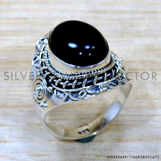 Black Onyx 925 Sterling Silver Ring (SJWR-2661) Black Onyx 925 Sterling Silver Ring (SJWR-2661)