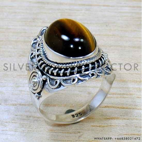 Tiger Eye 925 Sterling Silver Ring (SJWR-2662) Tiger Eye 925 Sterling Silver Ring (SJWR-2662)