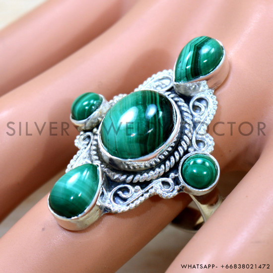Malachite 925 Sterling Silver Ring (SJWR-2667)