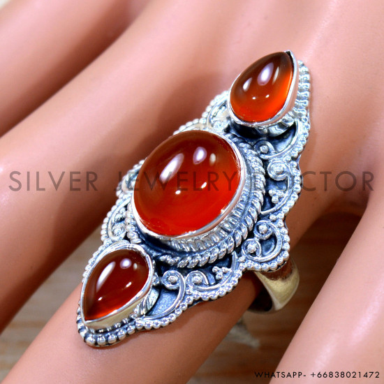 Carnelian 925 Sterling Silver Ring (SJWR-2669) Carnelian 925 Sterling Silver Ring (SJWR-2669)