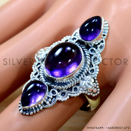 Amethyst 925 Sterling Silver Ring (SJWR-2675) Amethyst 925 Sterling Silver Ring (SJWR-2675)