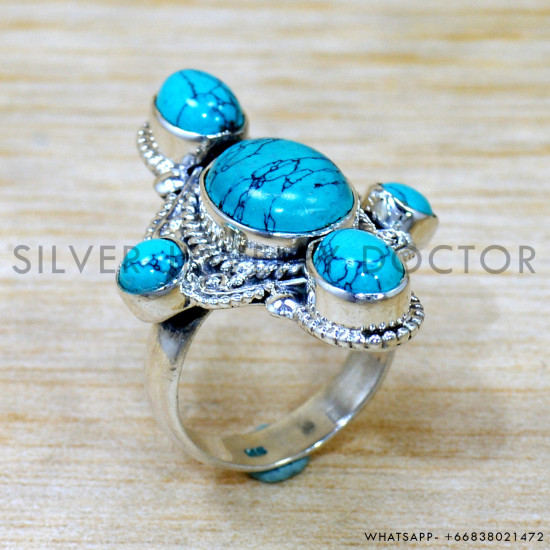 Turquoise 925 Sterling Silver Ring (SJWR-2679)