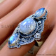 Rainbow Moonstone 925 Sterling Silver Ring (SJWR-2687) Rainbow Moonstone 925 Sterling Silver Ring (SJWR-2687)