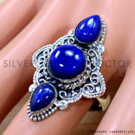 Lapis Lazuli 925 Sterling Silver Ring (SJWR-2689) Lapis Lazuli 925 Sterling Silver Ring (SJWR-2689)
