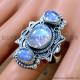 Rainbow Moonstone 925 Sterling Silver Ring (SJWR-2690) Rainbow Moonstone 925 Sterling Silver Ring (SJWR-2690)