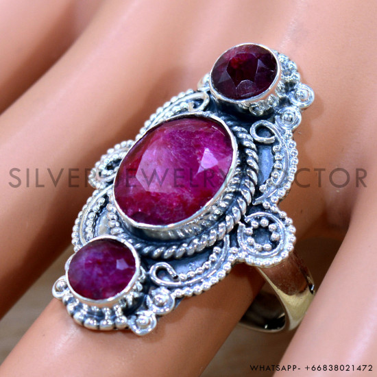 Ruby 925 Sterling Silver Ring (SJWR-2693) Ruby 925 Sterling Silver Ring (SJWR-2693)