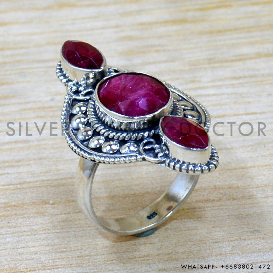 Ruby 925 Sterling Silver Ring (SJWR-2697) Ruby 925 Sterling Silver Ring (SJWR-2697)
