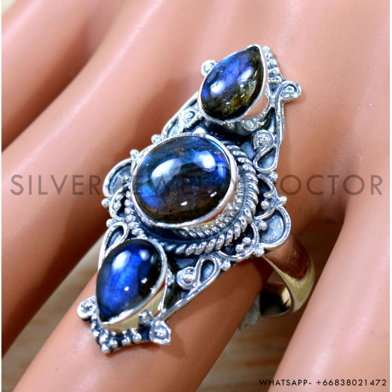 Labradorite 925 Sterling Silver Ring (SJWR-2699) Labradorite 925 Sterling Silver Ring (SJWR-2699)
