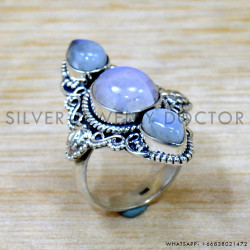 Rainbow Moonstone 925 Sterling Silver Ring (SJWR-2700)