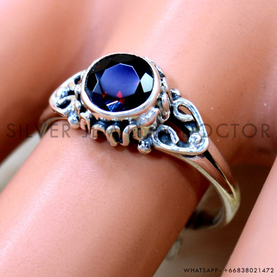 Garnet 925 Sterling Silver Ring (SJWR-2706) Garnet 925 Sterling Silver Ring (SJWR-2706)