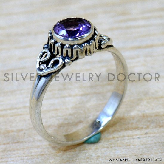 Garnet 925 Sterling Silver Ring (SJWR-2707)