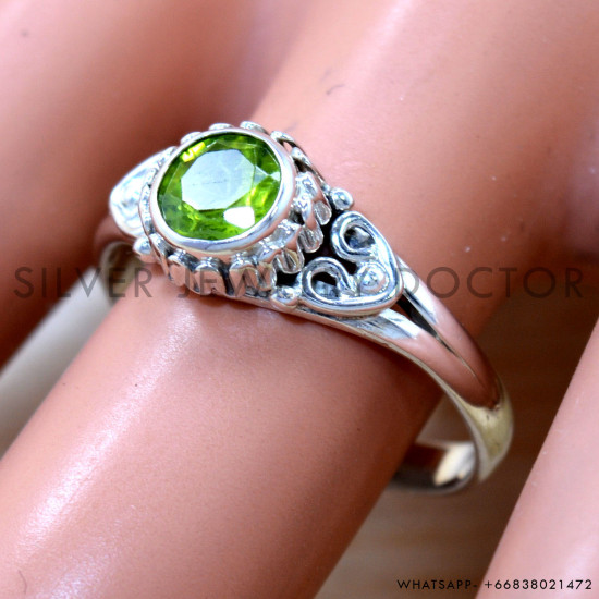 Peridot 925 Sterling Silver Ring (SJWR-2708) Peridot 925 Sterling Silver Ring (SJWR-2708)