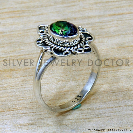 Mystic Topaz 925 Sterling Silver Ring (SJWR-2709) Mystic Topaz 925 Sterling Silver Ring (SJWR-2709)