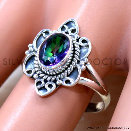 Mystic Topaz 925 Sterling Silver Ring (SJWR-2709) Mystic Topaz 925 Sterling Silver Ring (SJWR-2709)