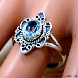 Blue Topaz 925 Sterling Silver Ring (SJWR-2710)