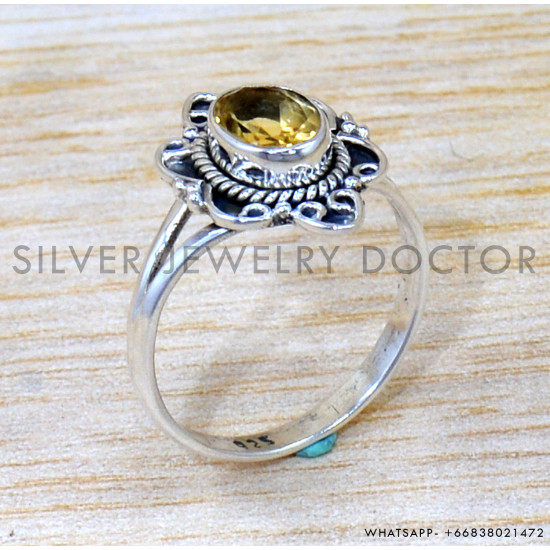 Citrine 925 Sterling Silver Ring (SJWR-2712) Citrine 925 Sterling Silver Ring (SJWR-2712)