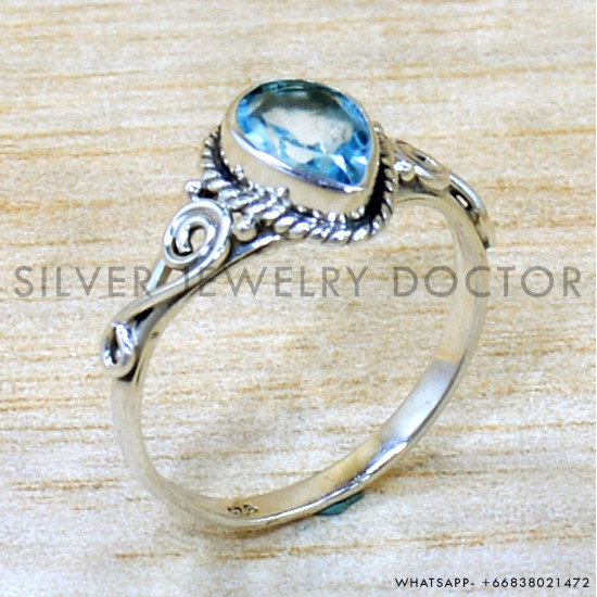 Blue Topaz 925 Sterling Silver Ring (SJWR-2715) Blue Topaz 925 Sterling Silver Ring (SJWR-2715)