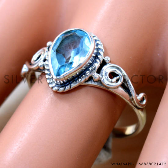 Blue Topaz 925 Sterling Silver Ring (SJWR-2715) Blue Topaz 925 Sterling Silver Ring (SJWR-2715)