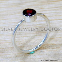 Garnet 925 Sterling Silver Ring (SJWR-2720)