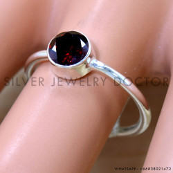 Garnet 925 Sterling Silver Ring (SJWR-2720)