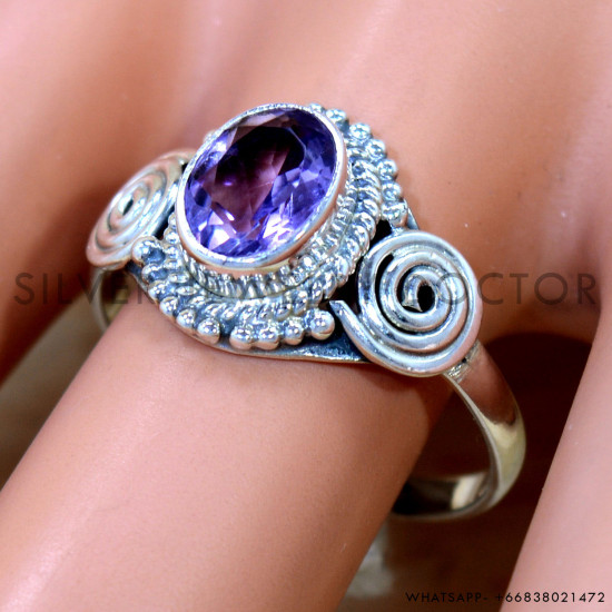 Amethyst 925 Sterling Silver Ring (SJWR-2721)
