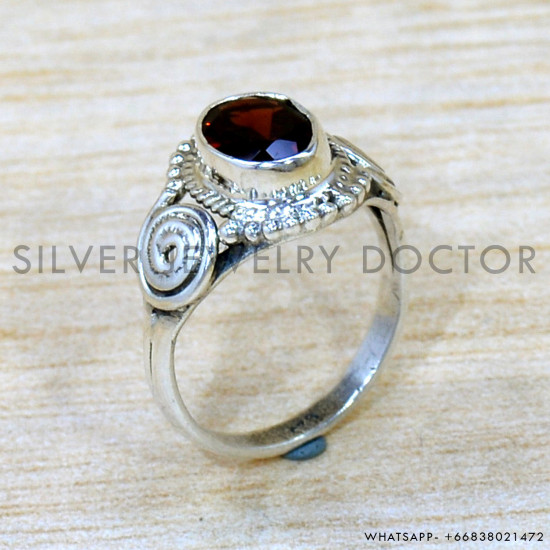 Garnet 925 Sterling Silver Ring (SJWR-2723) Garnet 925 Sterling Silver Ring (SJWR-2723)