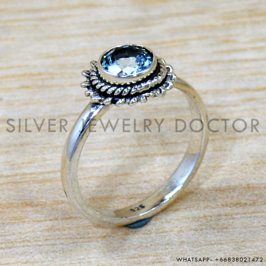 Blue Topaz 925 Sterling Silver Ring (SJWR-2725) Blue Topaz 925 Sterling Silver Ring (SJWR-2725)