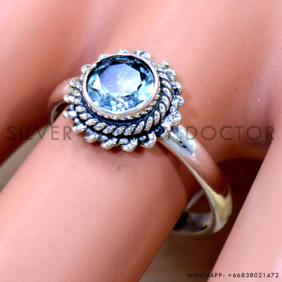 Blue Topaz 925 Sterling Silver Ring (SJWR-2725) Blue Topaz 925 Sterling Silver Ring (SJWR-2725)