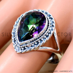 Mystic Topaz 925 Sterling Silver Ring (SJWR-2737)