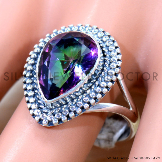 Mystic Topaz 925 Sterling Silver Ring (SJWR-2738) Mystic Topaz 925 Sterling Silver Ring (SJWR-2738)