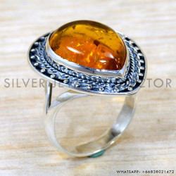 Amber 925 Sterling Silver Ring (SJWR-2739) Amber 925 Sterling Silver Ring (SJWR-2739)