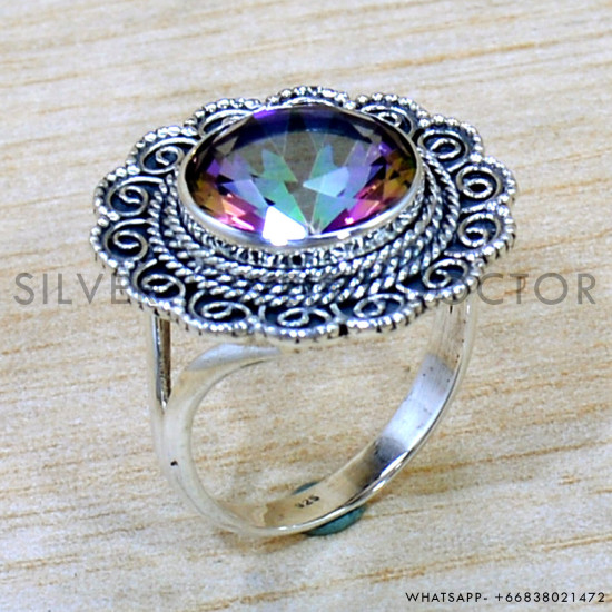 Mystic Topaz 925 Sterling Silver Ring (SJWR-2741) Mystic Topaz 925 Sterling Silver Ring (SJWR-2741)