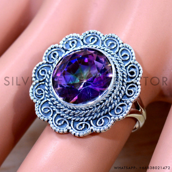 Mystic Topaz 925 Sterling Silver Ring (SJWR-2741) Mystic Topaz 925 Sterling Silver Ring (SJWR-2741)