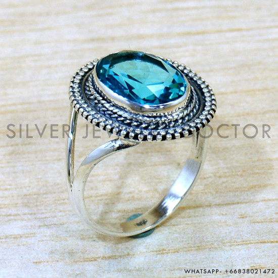 Blue Topaz 925 Sterling Silver Ring (SJWR-2742) Blue Topaz 925 Sterling Silver Ring (SJWR-2742)