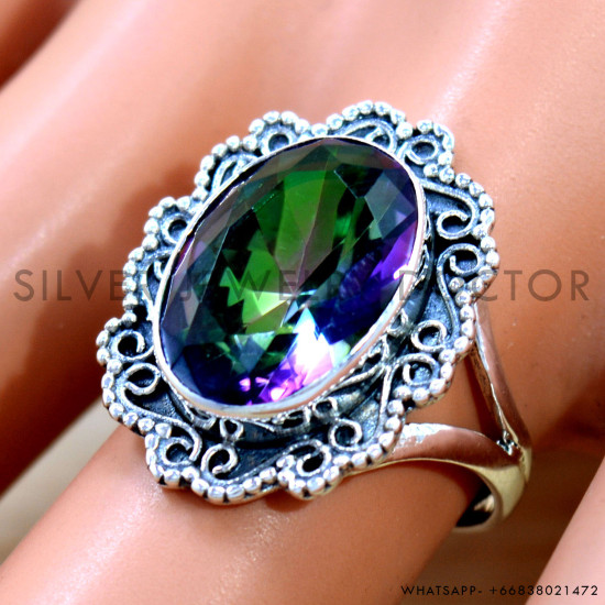 Mystic Topaz 925 Sterling Silver Ring (SJWR-2744) Mystic Topaz 925 Sterling Silver Ring (SJWR-2744)