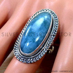 Aquamarine 925 Sterling Silver Ring (SJWR-2760)