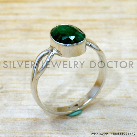 Emerald 925 Sterling Silver Ring (SJWR-2767) Emerald 925 Sterling Silver Ring (SJWR-2767)