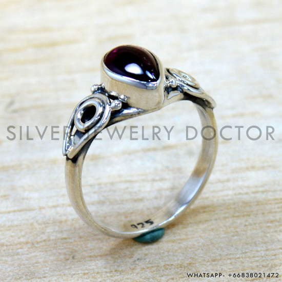 Garnet 925 Sterling Silver Ring (SJWR-2771) Garnet 925 Sterling Silver Ring (SJWR-2771)
