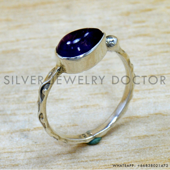Amethyst 925 Sterling Silver Ring (SJWR-2773)
