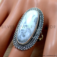 Howlite 925 Sterling Silver Ring (SJWR-2781) Howlite 925 Sterling Silver Ring (SJWR-2781)