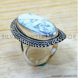 Howlite 925 Sterling Silver Ring (SJWR-2781) Howlite 925 Sterling Silver Ring (SJWR-2781)